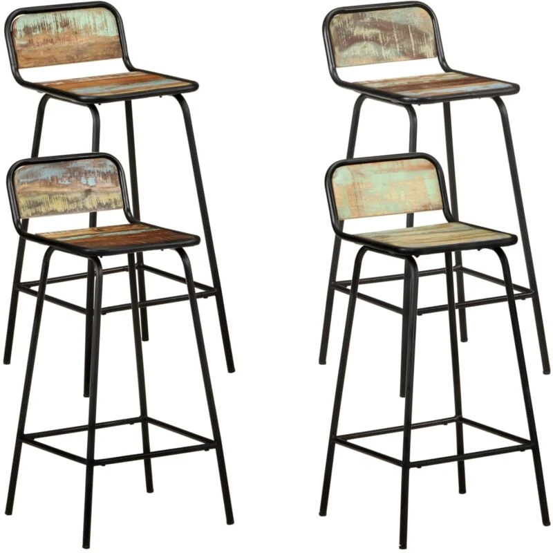 Image of VIDAXL Bar Chairs 4 pcs Solid Reclaimed Wood Vidaxl 8720286067338