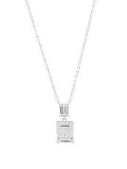 image of Simply Silver Sterling Silver 925 Emerald Cut Double Pendant