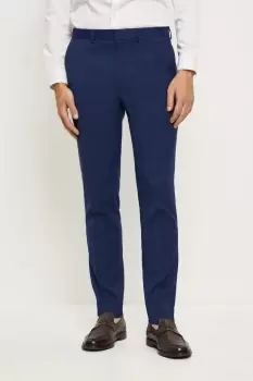 Image of Mens Slim Fit Blue Slub Suit Trousers