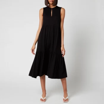 Image of Whistles Womens Tiered Jersey Dress - Black - UK 6
