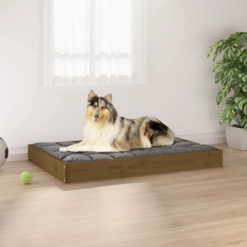 Image of VIDAXL Vidaxl - Dog Bed Honey Brown 91.5x64x9cm Solid Wood Pine 8720287137528