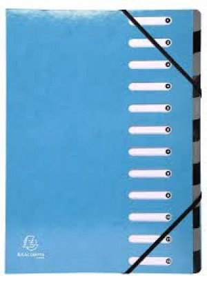 image of Iderama Multipart File Harmonika A4, 12 Sections, Light Blue, Pack of 6