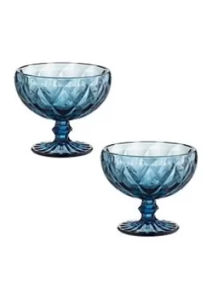 Image of Ravenhead Gemstone Blue Set Of 2 Footed Sundae Glasses