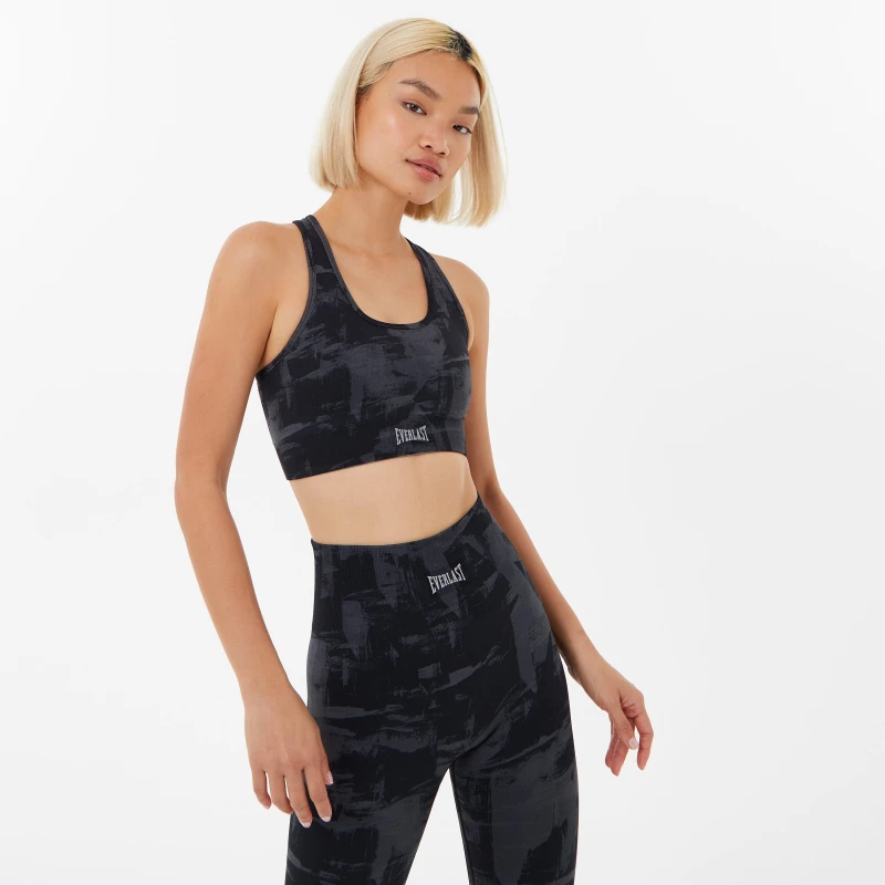 Image of Everlast Seamless Cross Back Sports Bra Womens - Black 8