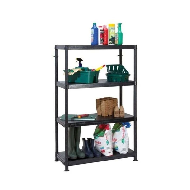 Image of Garland Self Assembly Plastic Shelving 4 Shelf Unit 90cm L x 40cm W x 140cm H G09044