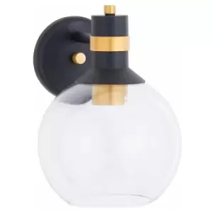 image of Black And Brass Globe Wall Pendant