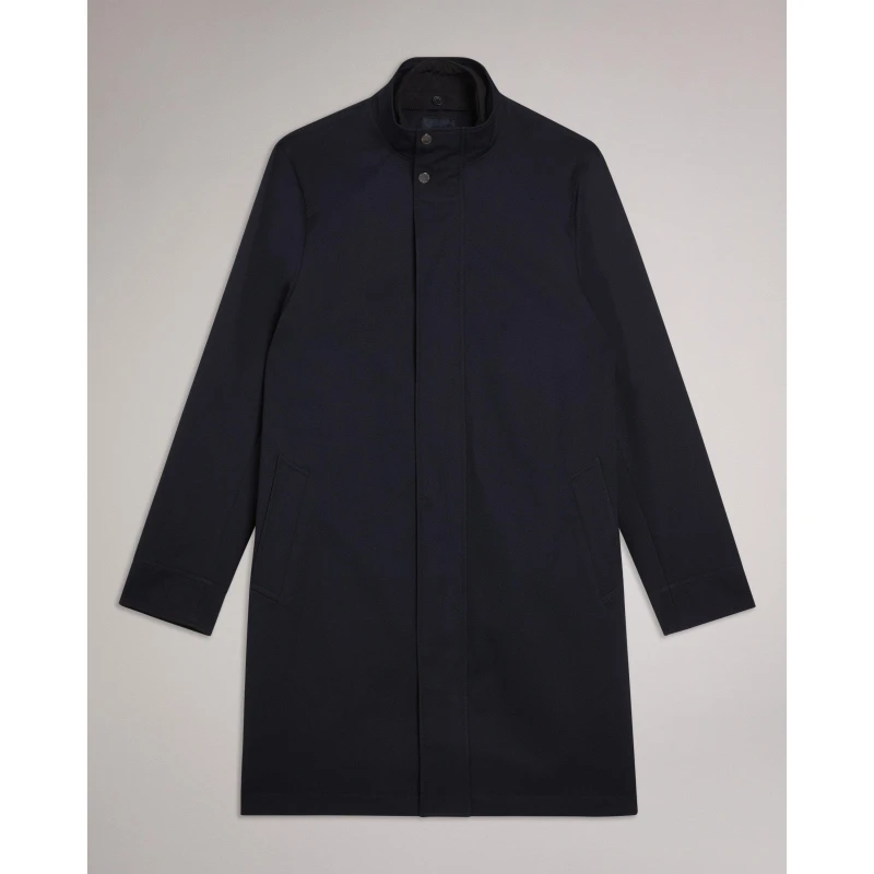 Image of Ted Baker Mens FunnelCoat Overcoat Navy male 2XL (6)