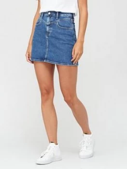 Image of Calvin Klein Jeans High Rise Mini Skirt - Blue