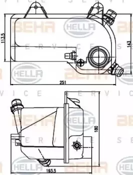 Image of x1 Behr Radiator Tank 8MA376789-721 Genuine replacement part for Car Made in CN