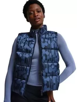 image of Regatta X Orla Kiely Reversible Body Warmer - Blue Print , Blue Print, Size 10, Women