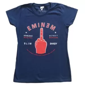 image of Eminem - Detroit Finger Ladies XX-Large T-Shirt - Blue