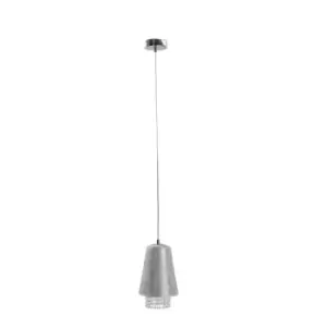 image of Molly Dome Pendant Ceiling Light Crystal Silver, 17cm, 1x E27