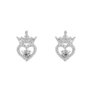 Disney Princess Sterling Silver Birthstone Crown Earrings ? April E906315RAPRL