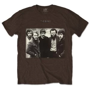 image of The Band - Group Photo Unisex Large T-Shirt - Brown