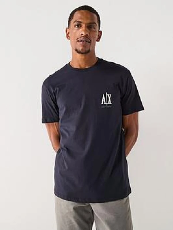 Image of Armani Exchange Big Chest Logo T-Shirt Deep Navy XL