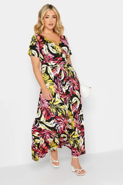 Image of Yours Tie Waist Maxi Dress Black