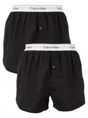 Image of 2 Pack Logo Slim Fit Woven Boxers