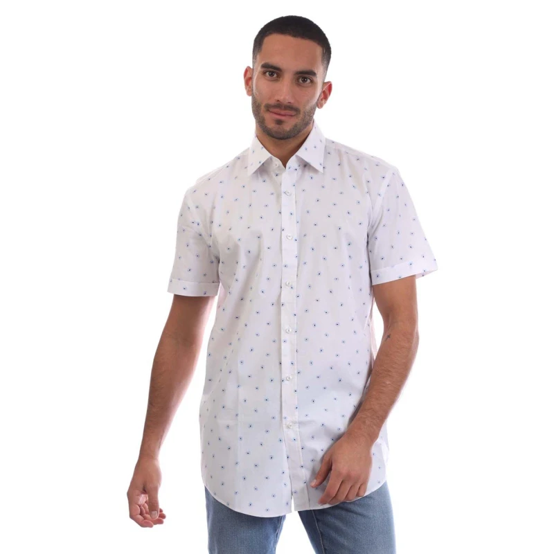 Image of Boss Mens H Hank Ken Long Sleeve Oxford Shirt Light/Pstl Blue male 15 inch