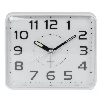 Image of WILLIAM WIDDOP Square Sweep Alarm Clock - Pearl White