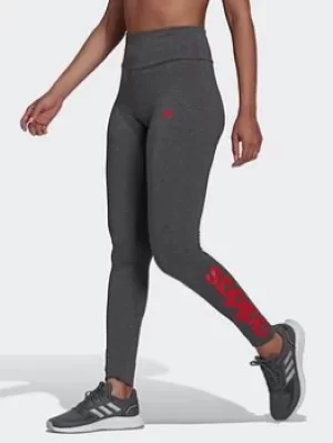 Image of adidas Sport Inspired Loungewear Essentials High-waisted Logo Leggings, Grey Size XS Women