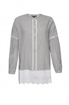 Image of French Connection Clea Cotton Top Grey