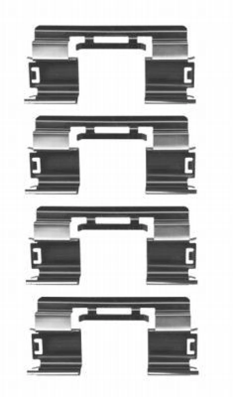 Image of HELLA Brake pad fitting kit HELLA 8DZ 355 204-351