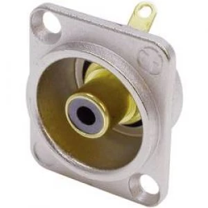 Image of RCA connector Sleeve socket straight pins Number of pins 2 Silver Black Neutrik NF2D0
