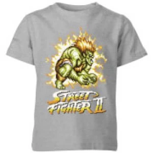 image of Street Fighter Blanka 16-bit Kids T-Shirt - Grey - 11-12 Years