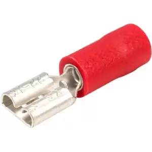 Image of 4.8x0.5mm 12A Red Female Receptacle Pack of 100 - Truconnect