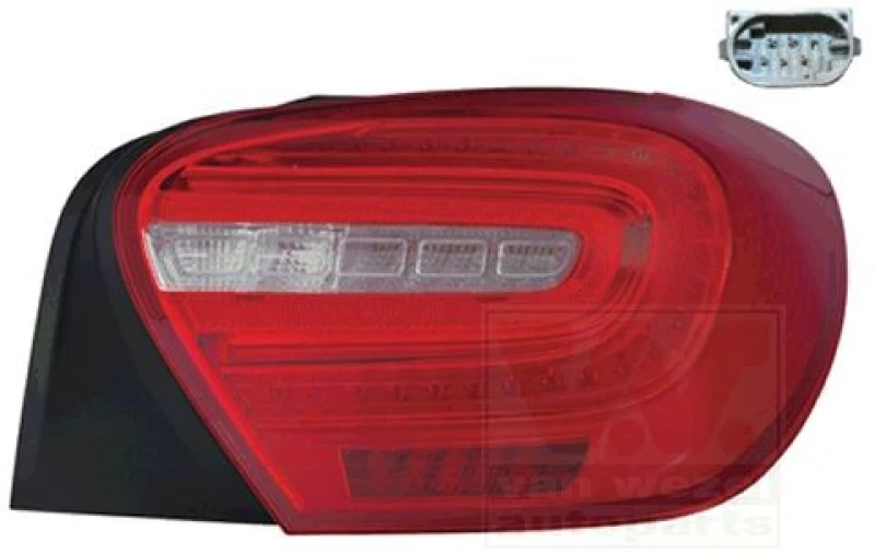 Image of VAN WEZEL 3019926 Rear light with bulb holder, Right Combination Rearlight (391)