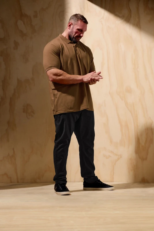 Image of BadRhino BadRhino Men Core Polo Shirt in Brown Size: X-Large Brown XL Male 5063111844579