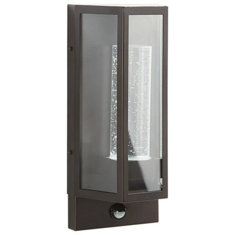 Image of Beliani Outdoor LED Wall Light Fruid With Motion Sensor Brown