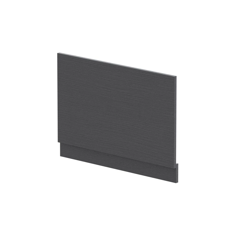 Image of Balterley Edge/Power Straight End Bath Panel & Plinth, 800mm - Textured Woodgrain Graphite Grey Grey