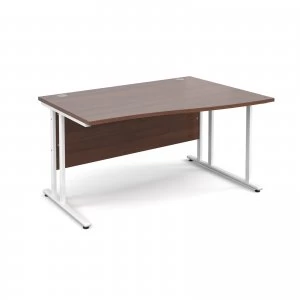 Image of Maestro 25 WL Right Hand Wave Desk 1400mm - White Cantilever Frame wa