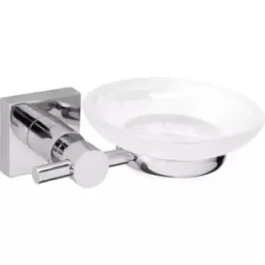 Image of tesa hukk 40256-00000-00 Soap tray Chrome (glossy), White (satin)