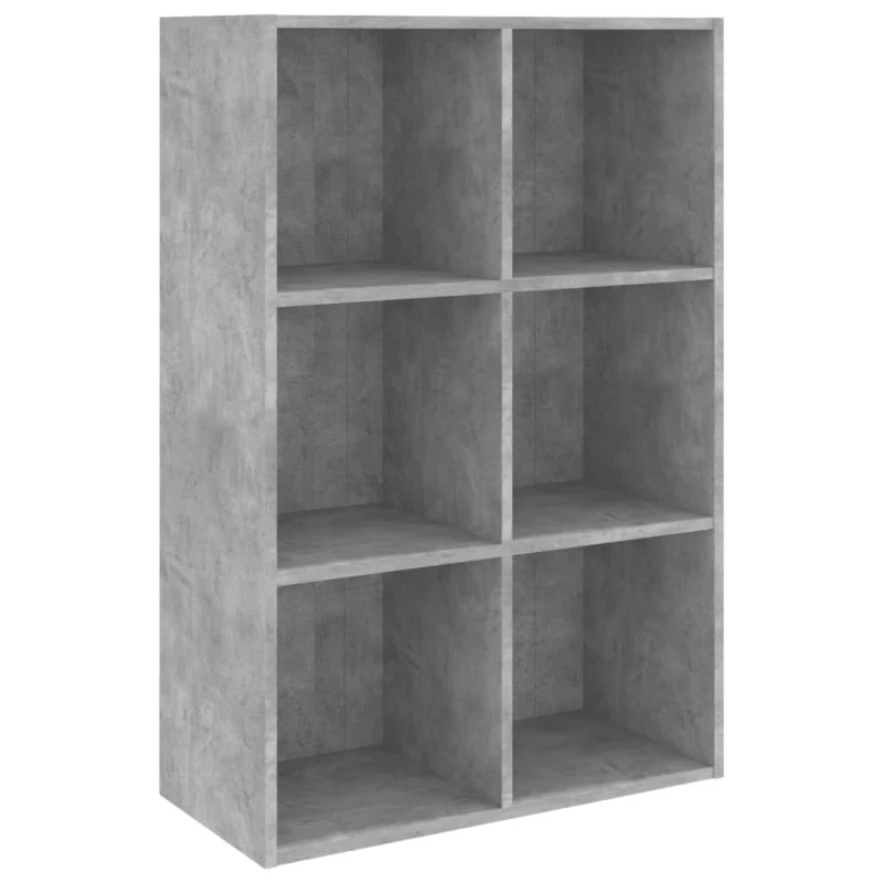 Image of vidaXL Book Cabinet/Sideboard Concrete Grey Engineered Wood Book Stand Rack