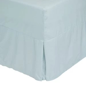 Image of Catherine Lansfield Duck Egg Non-Iron Plain Dye Pleated Fitted Valance Sheet - Double
