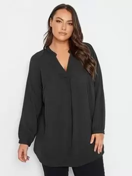 Image of Yours Textured Tunic Black, Size 16, Women