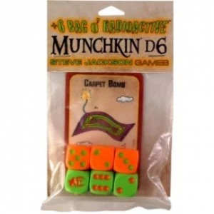 image of 6 Bag o Radioactive Munchkin D6