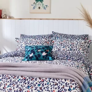 Image of Joules Lynx Leopard Kingsize Duvet Cover Set, Chalk