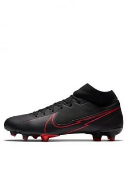 Image of Nike Mens Mercurial Superfly 7 Academy Firm Ground Football Boot, Black/Grey, Size 10, Men