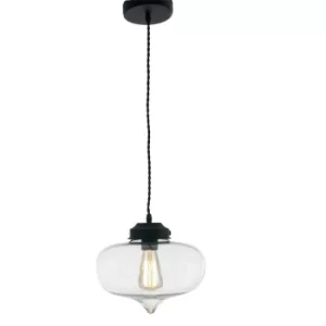 image of SANPEDRO Globe Pendant Ceiling Light Transparent 27x19cm