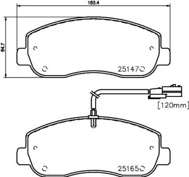 Image of HELLA Brake pad set HELLA 8DB 355 015-291