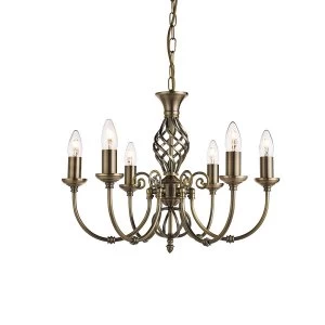 image of Searchlight Lighting Collection Alba 6-Light Brass Ceiling Light