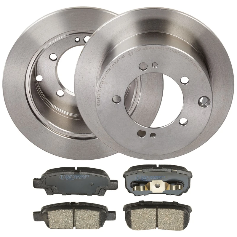 Image of RIDEX 3405B2248 Brake disc and pads set Rear Axle, Brake Disc Type: Solid, with acoustic wear warning Brake Set,disc brakes (3405)