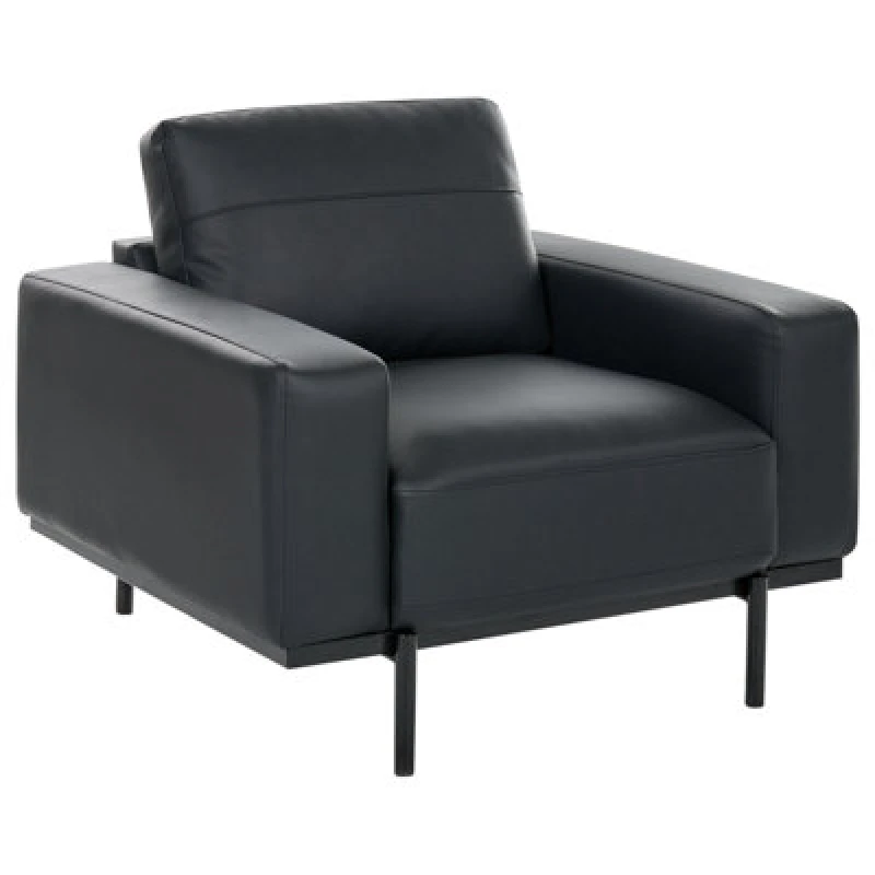 Image of Beliani Armchair Sovik Faux Leather Black