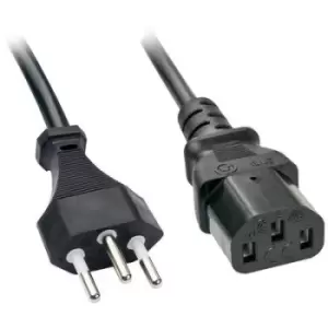 image of LINDY Current Cable [1x Switzerland plug - 1x IEC C13 socket ] 2m Black