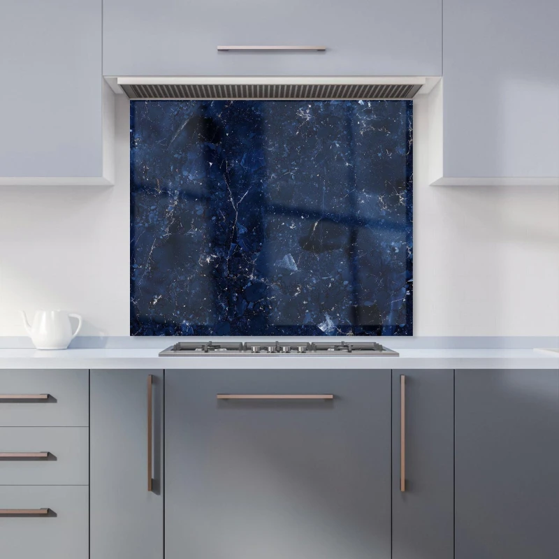 Image of Warren Reed - Designer Ocean Blue Quartz Effect Kitchen Splashback in Grey Size: 600mm x 750mm Grey Unisex 600mm x 750mm