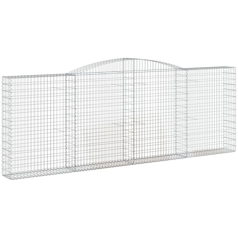 Image of VIDAXL Arched Gabion Basket 400x30x140/160cm Galvanised Iron Vidaxl 8720845651909
