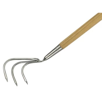 image of Kent & Stowe Stainless Steel Long Handled 3-Prong Cultivator, FSC